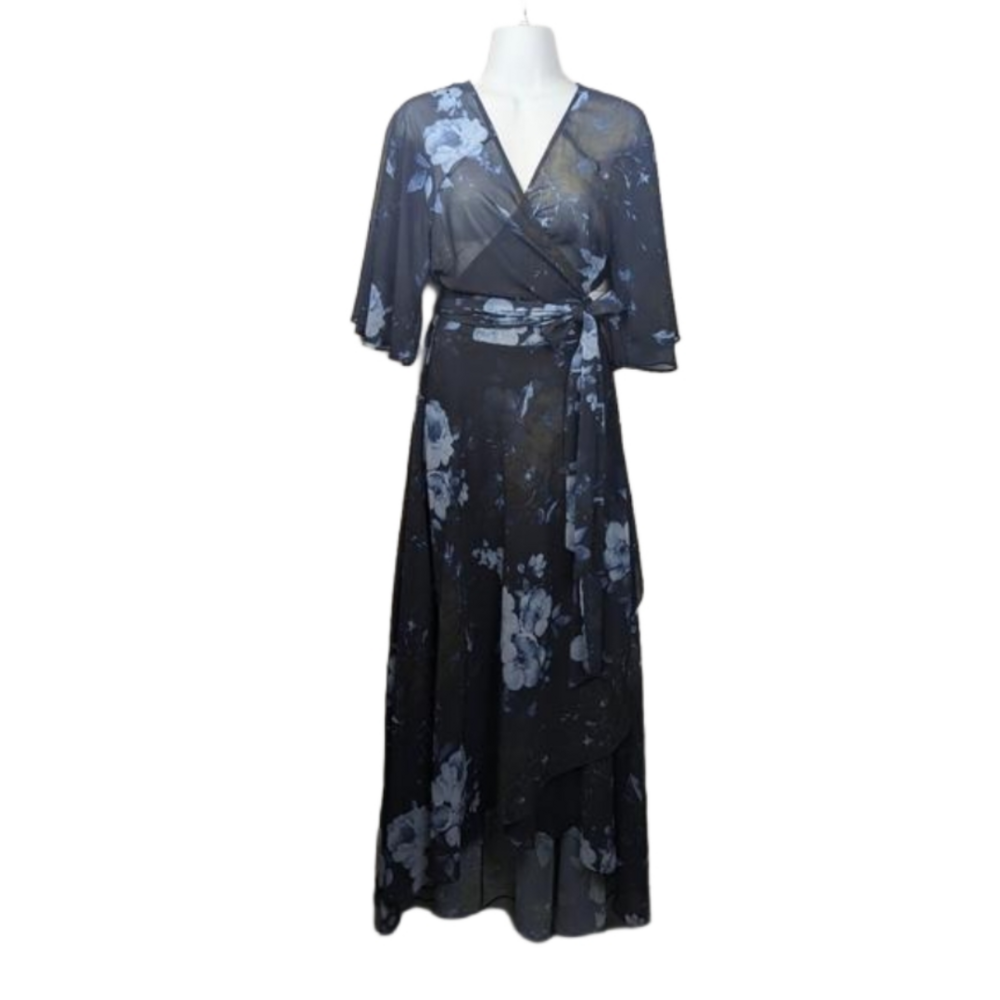 City Chic Plus Sylvie Floral Wrap Maxi Dress Size M- 1XL